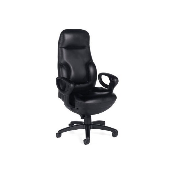 Gec Global Deluxe Executive Chair - Leather - High Back - Black - Presidential Concorde Series 2424-18BK-PD03 - main